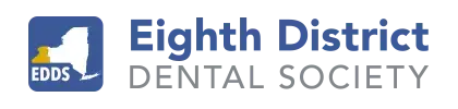Eighth District Dental Society EDDS logo with New York State map icon
